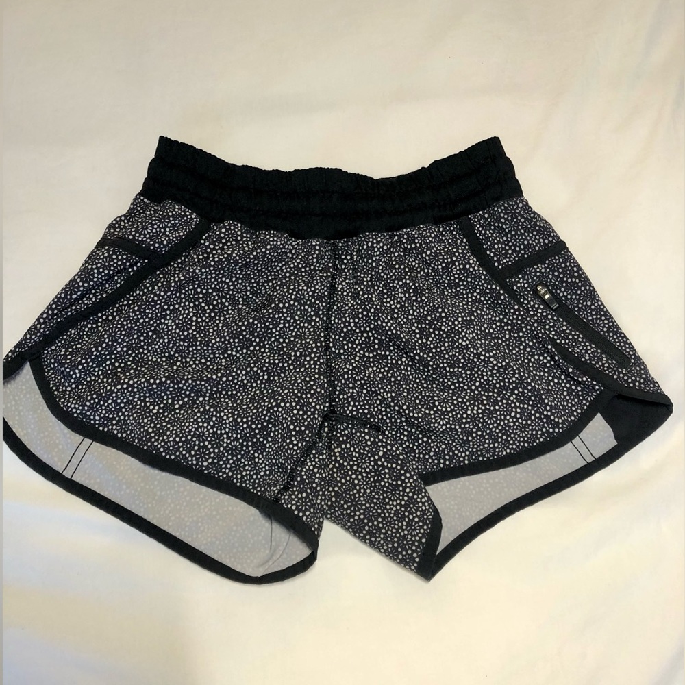 lululemon athletica Black and White Speckled Athletic Shorts